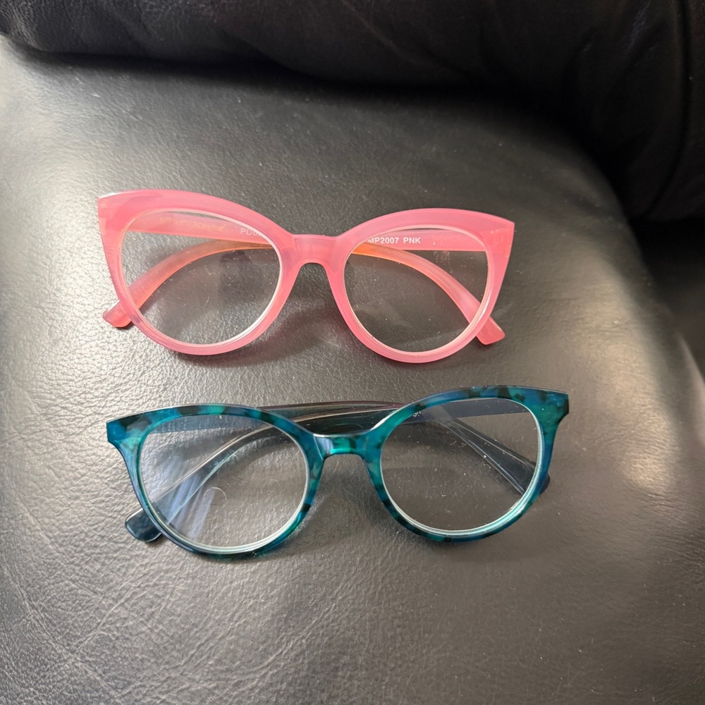 Stylish Set of 2 Pair of Readers 2.0 - Blue, Turqoise and, Pink